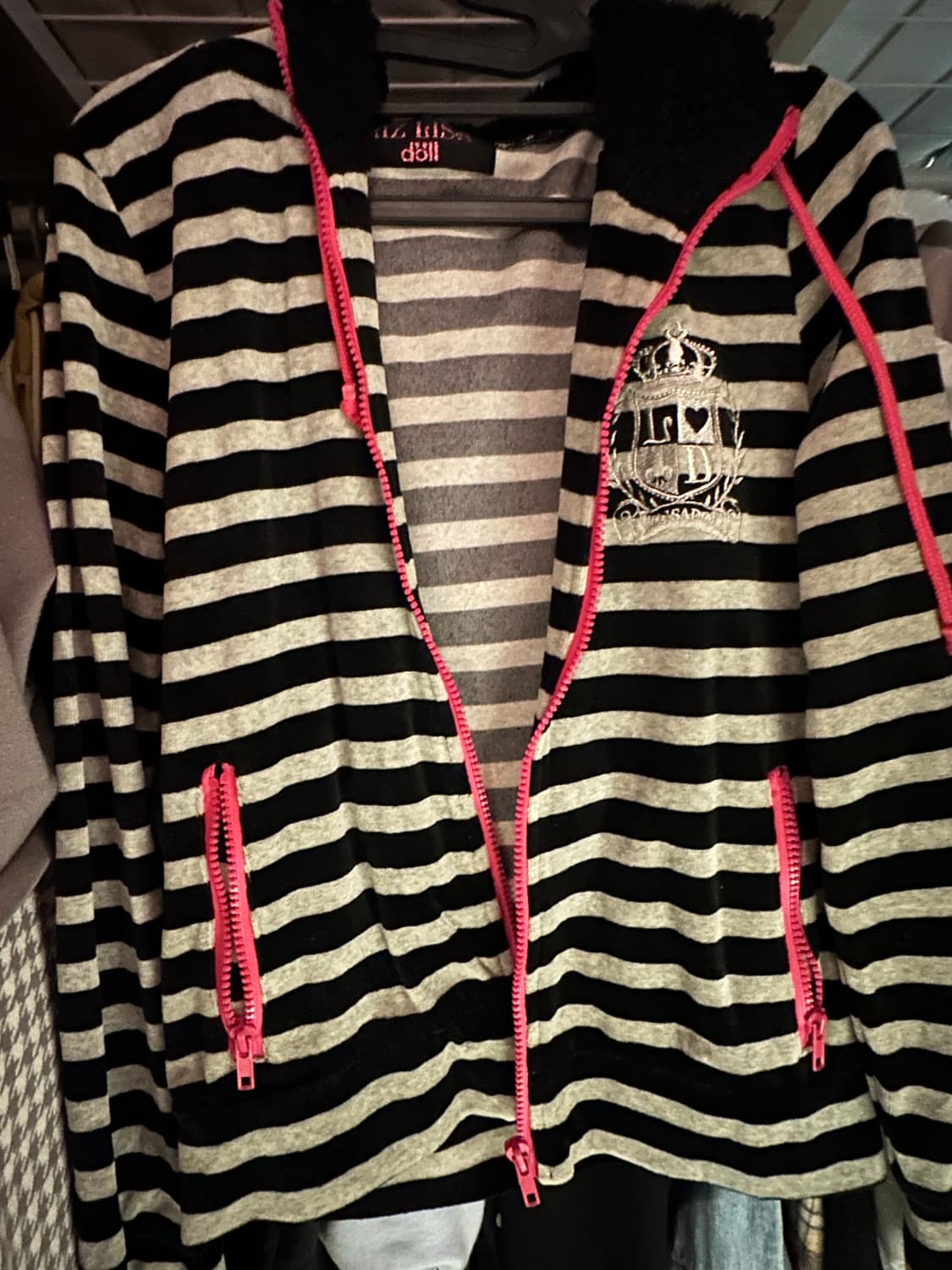 리즈리사 돌 lizlisadoll 스트라이프 줄무늬 후드집업 상품이미지1