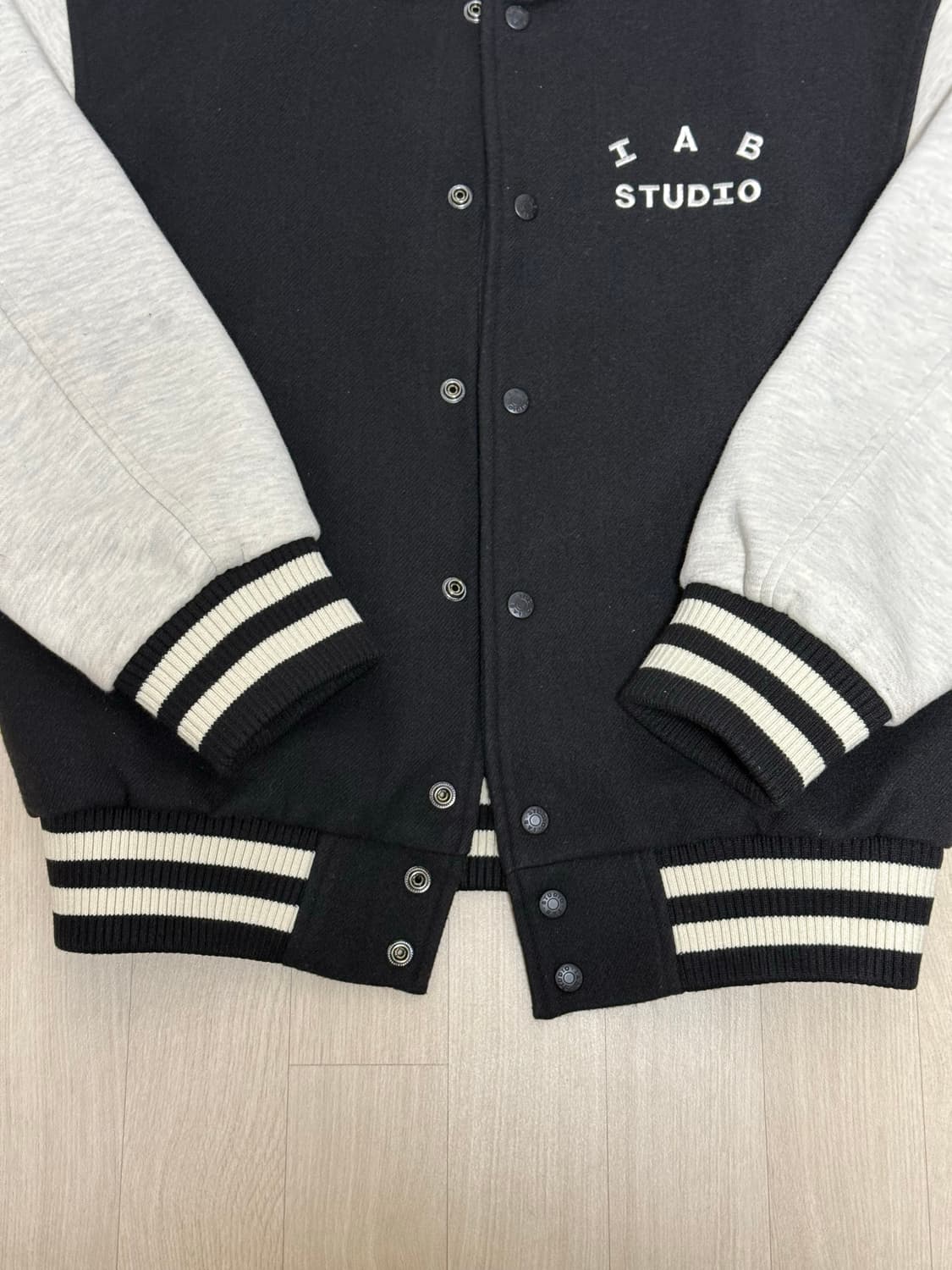 아이앱 스튜디오 스타디움 자켓 블랙 아이보리 L 상품이미지3