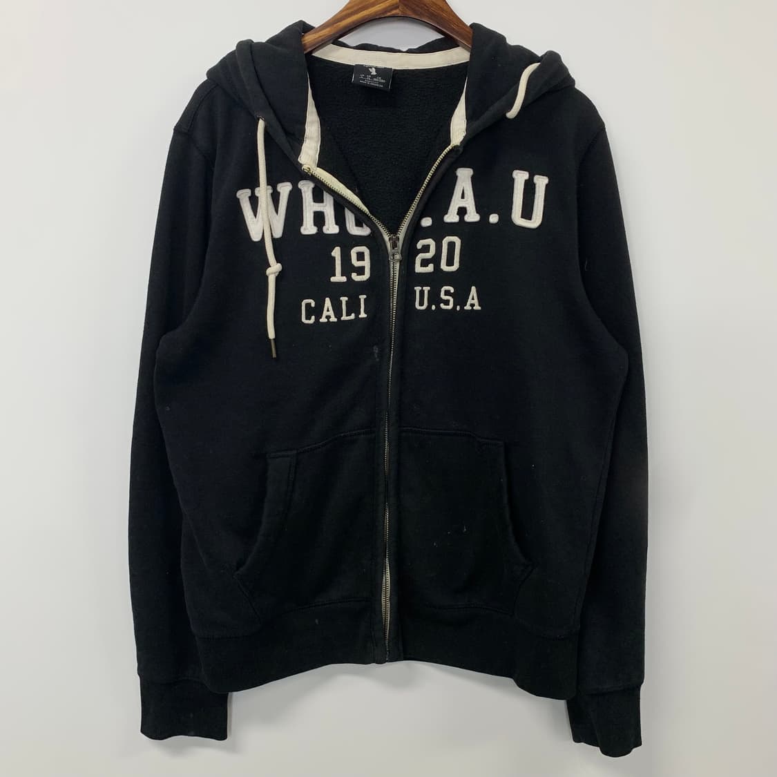 후아유 y2k 와투케 블랙 후드집업 상품이미지2