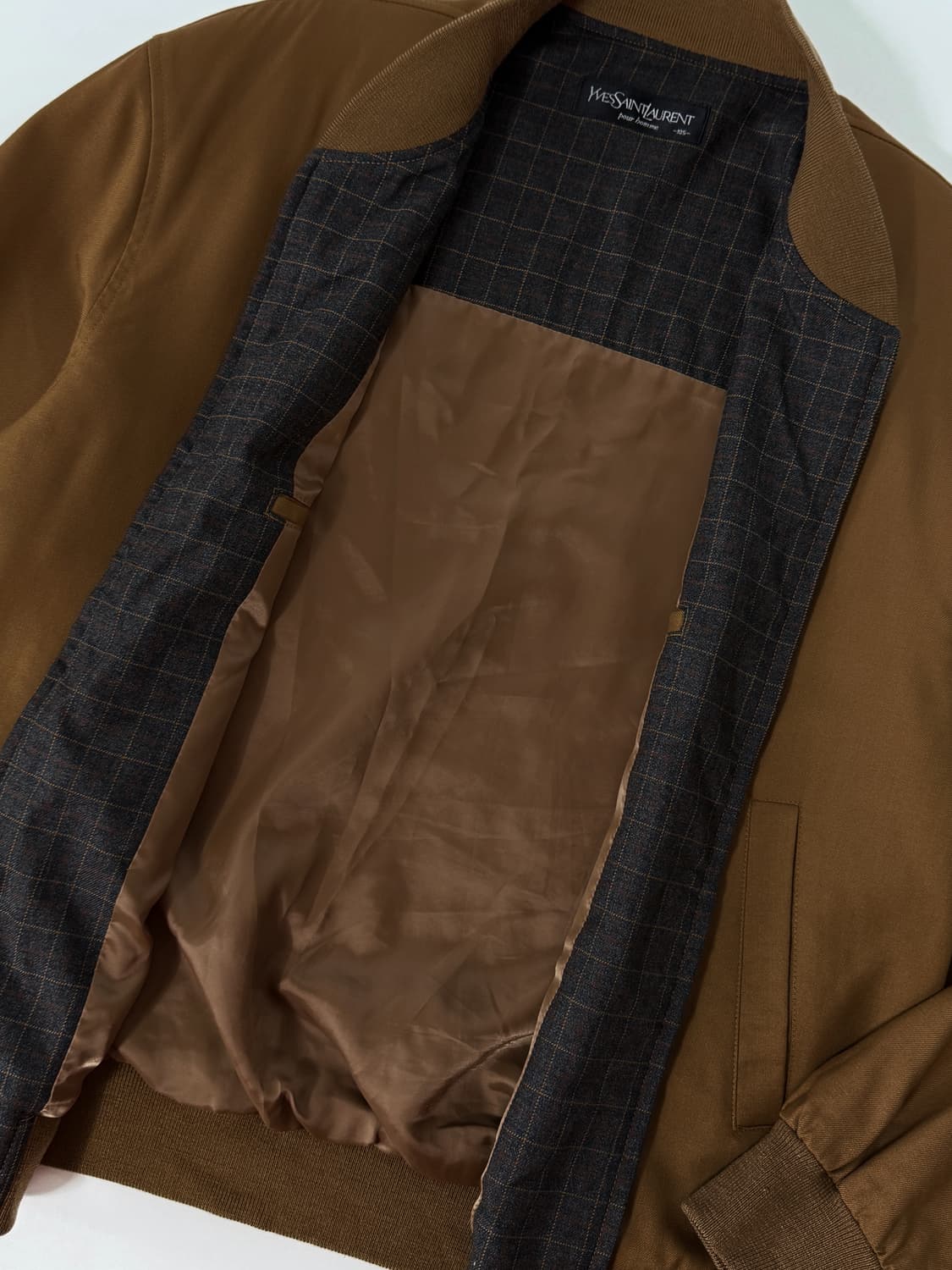 입생로랑 90‘s 오버핏 브라운 울 블루종 자켓 상품이미지6