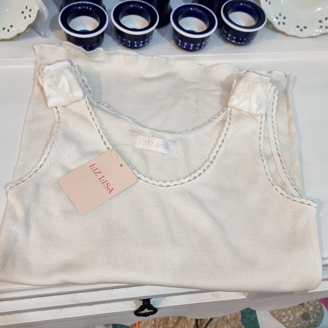 LIZ LISA(리즈리사) 아이보리 골지 리본 나시 상품이미지6