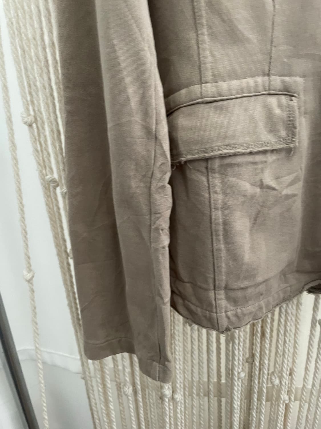 베이지 브라운 프릴 엣지 니티 자켓 상품이미지4