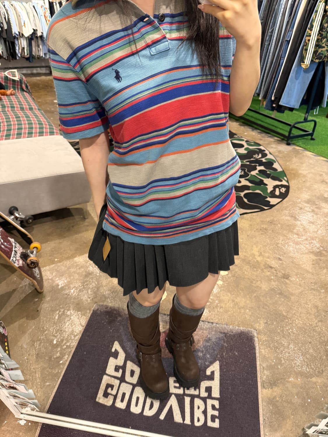 폴로 랄프로렌 커스텀핏 멀티 스트라이프 반팔 카라티 상품이미지2
