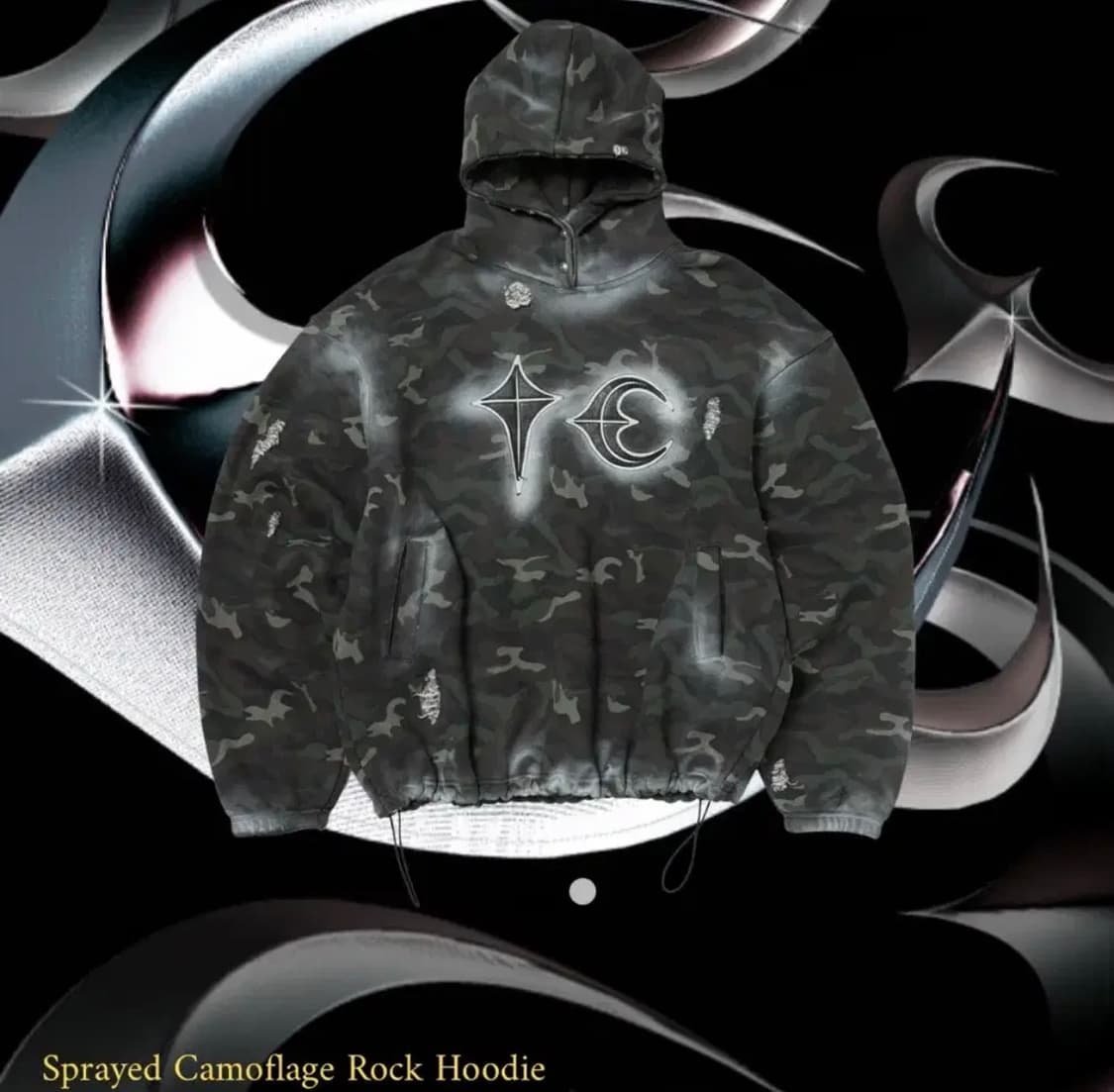 떠그클럽 스프레이 카모플라주 록 후드티  상품이미지1