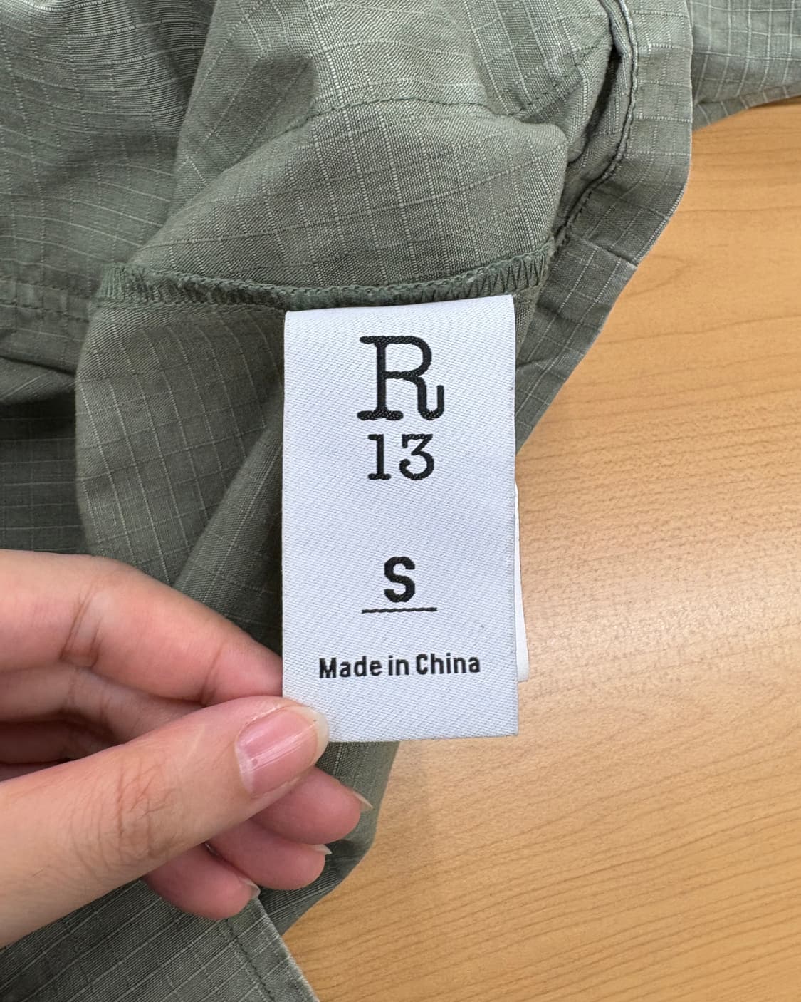 R13 카키 슈렁큰 아미 자켓 상품이미지8