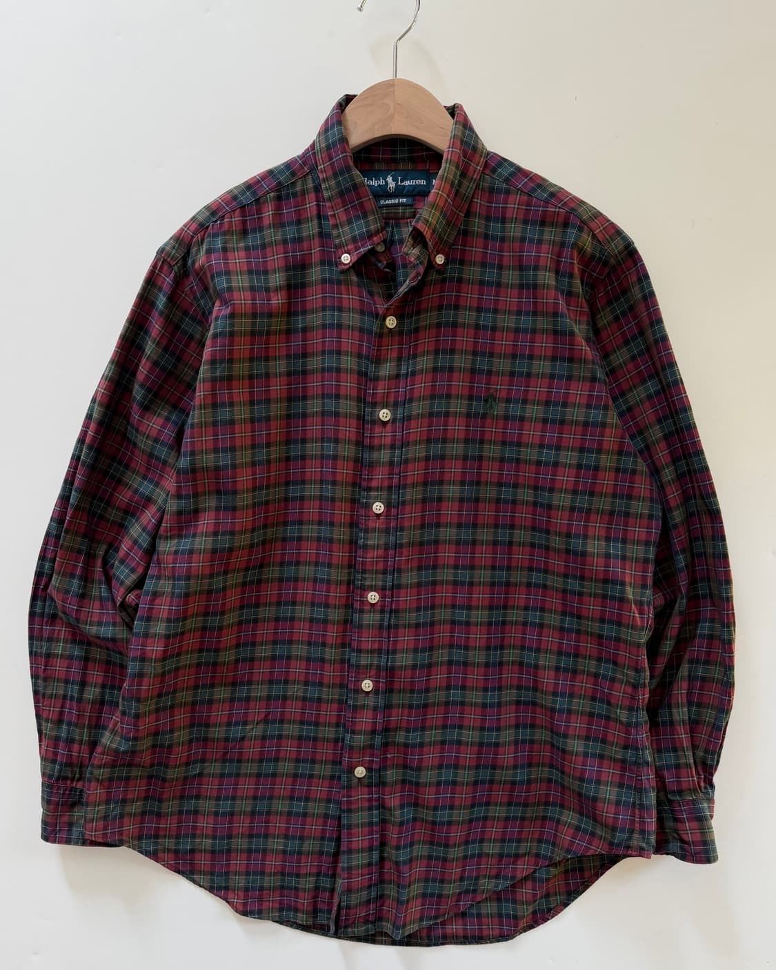 Polo 폴로 랄프로렌 그린포니 버건디체크 클래식핏 셔츠 상품이미지1