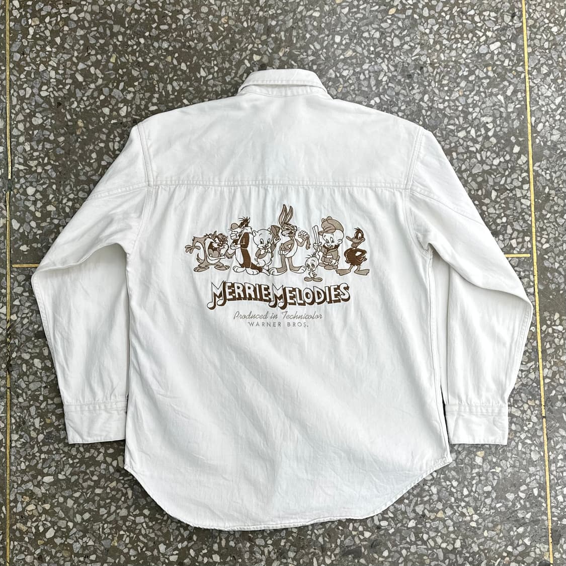 90s 루니툰즈 에크루 데님 셔츠 S 상품이미지1