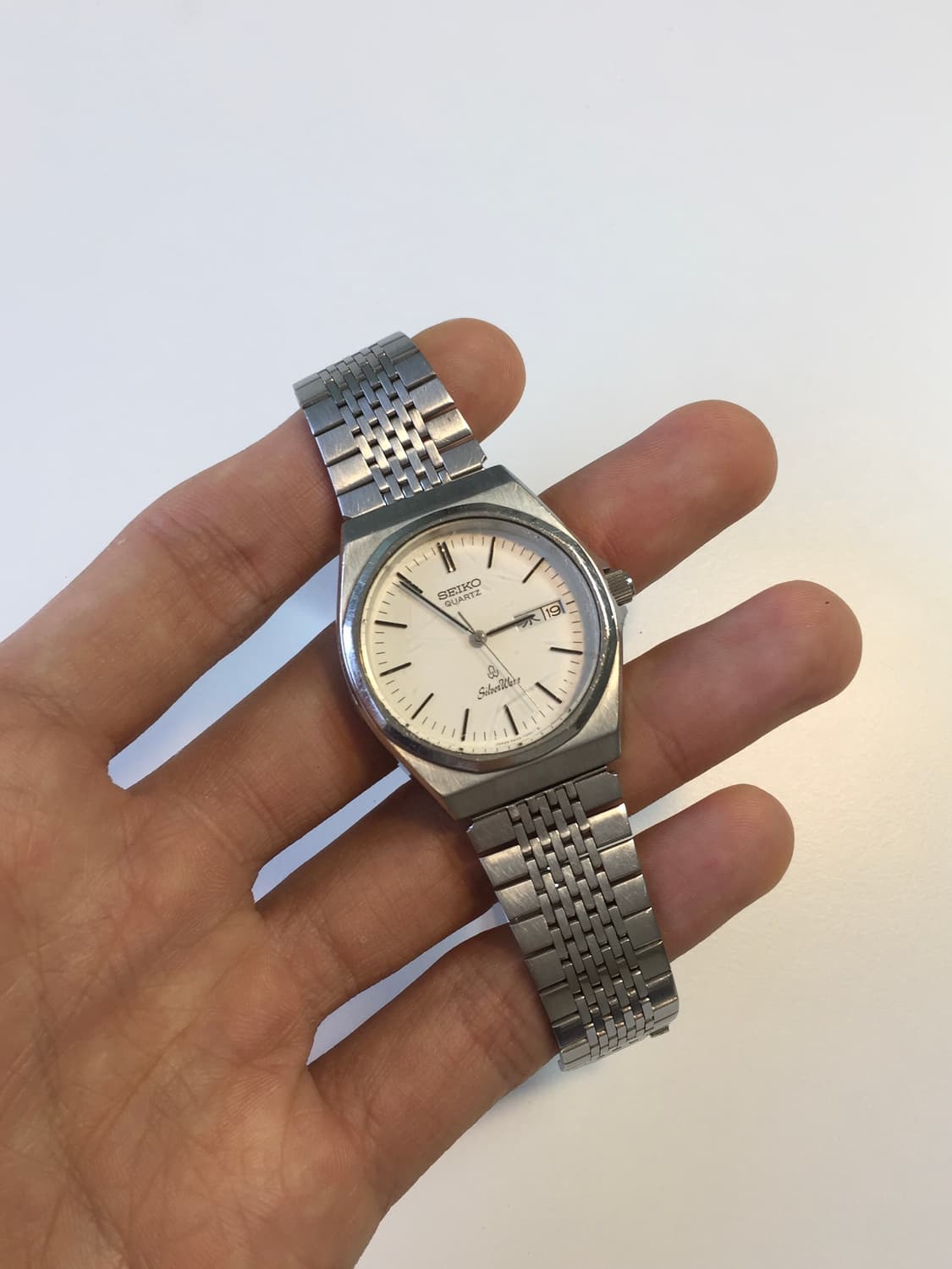 80s seiko silver wave quartz day-date 상품이미지6