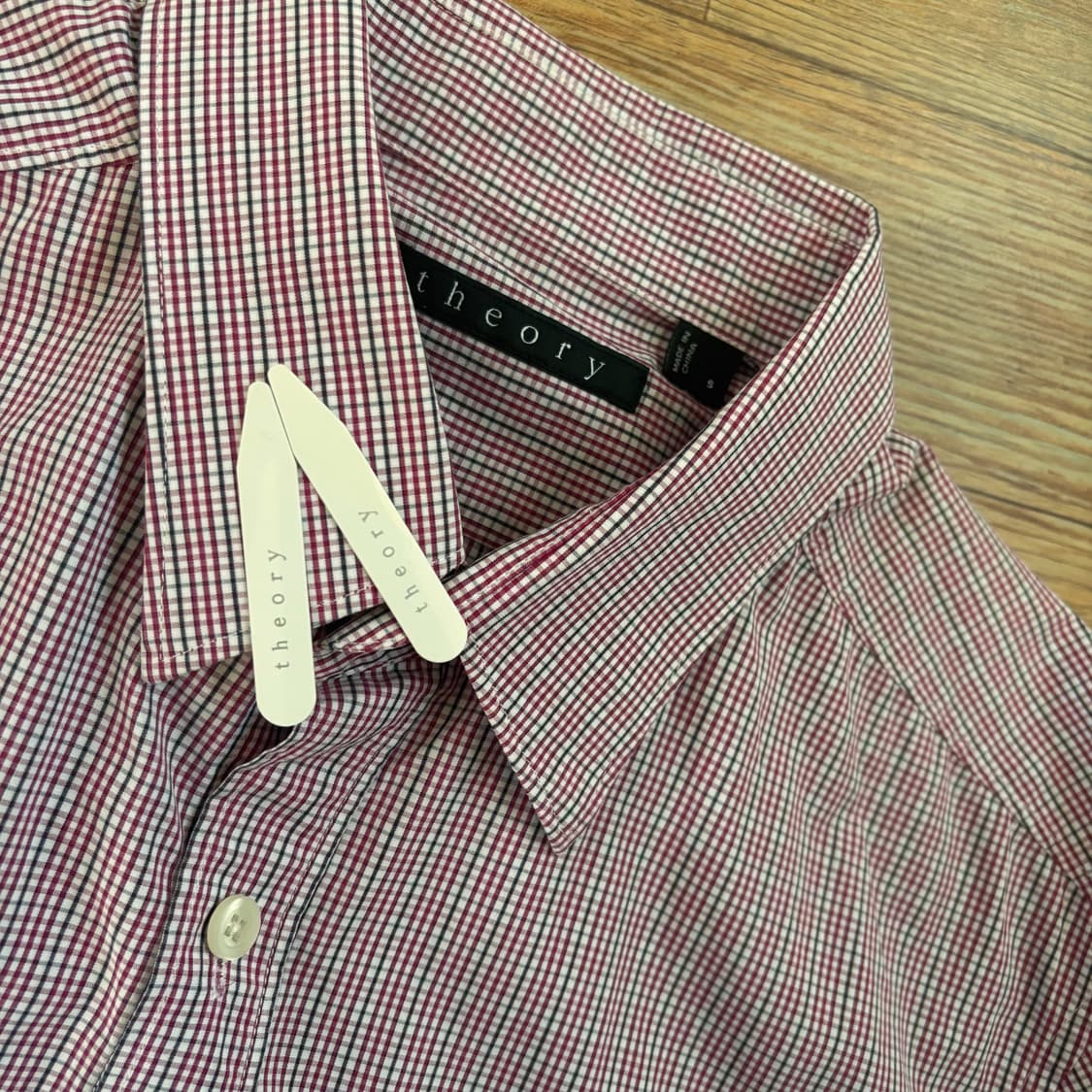 띠어리 S 캐주얼 체크 셔츠 남방 슬림 실루엣 상품이미지4