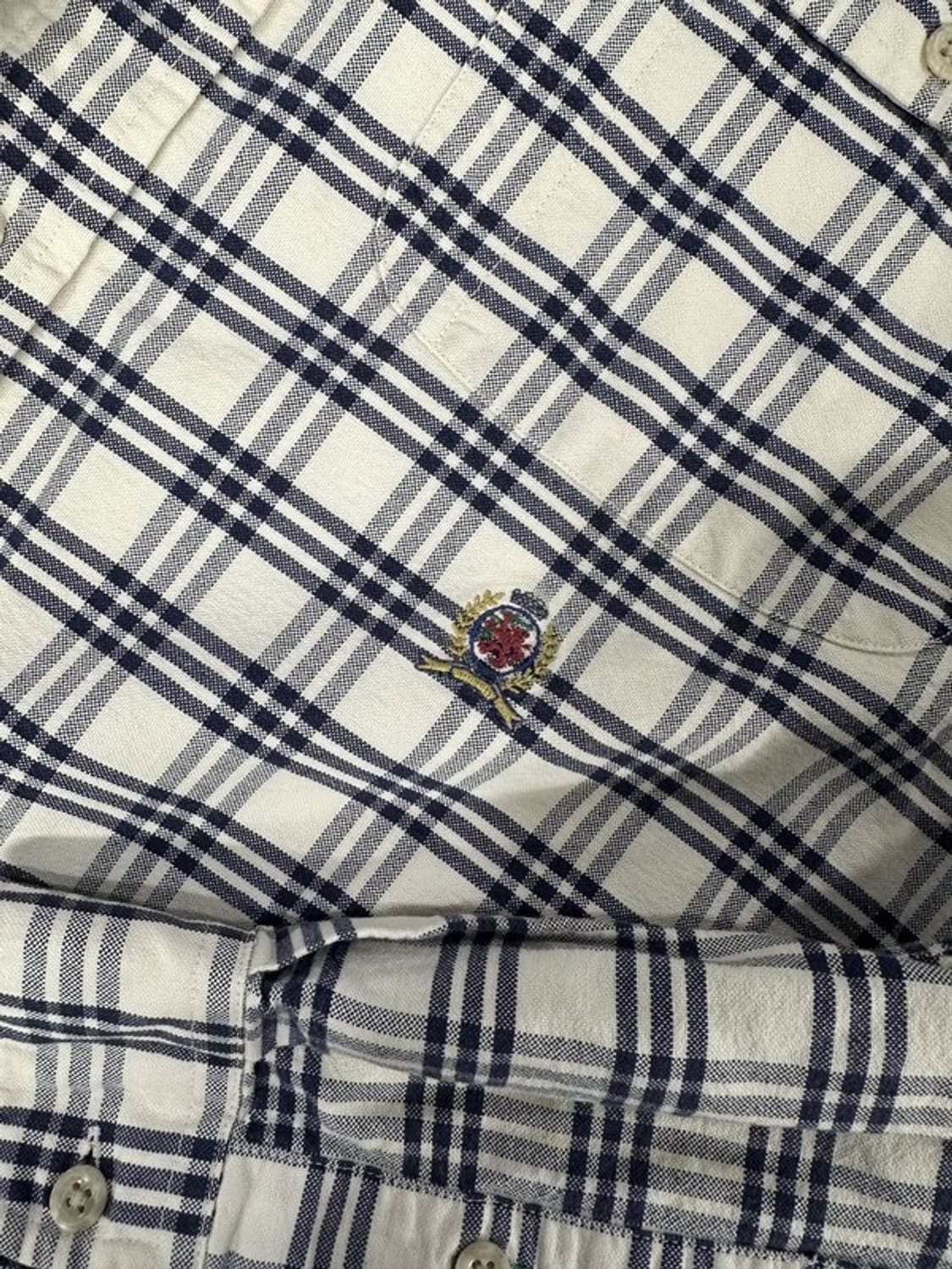 [M] TOMMY HILFIGER 타미 오리지널로고 빈티지 코튼체크셔츠 상품이미지3