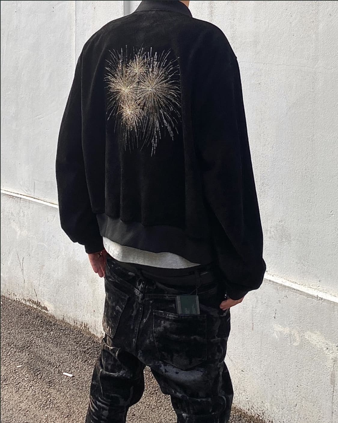 [1] 언더마이카 불꽃 자켓 (파이어웍스 자켓) 블랙 스웨이드 팝니다 상품이미지2