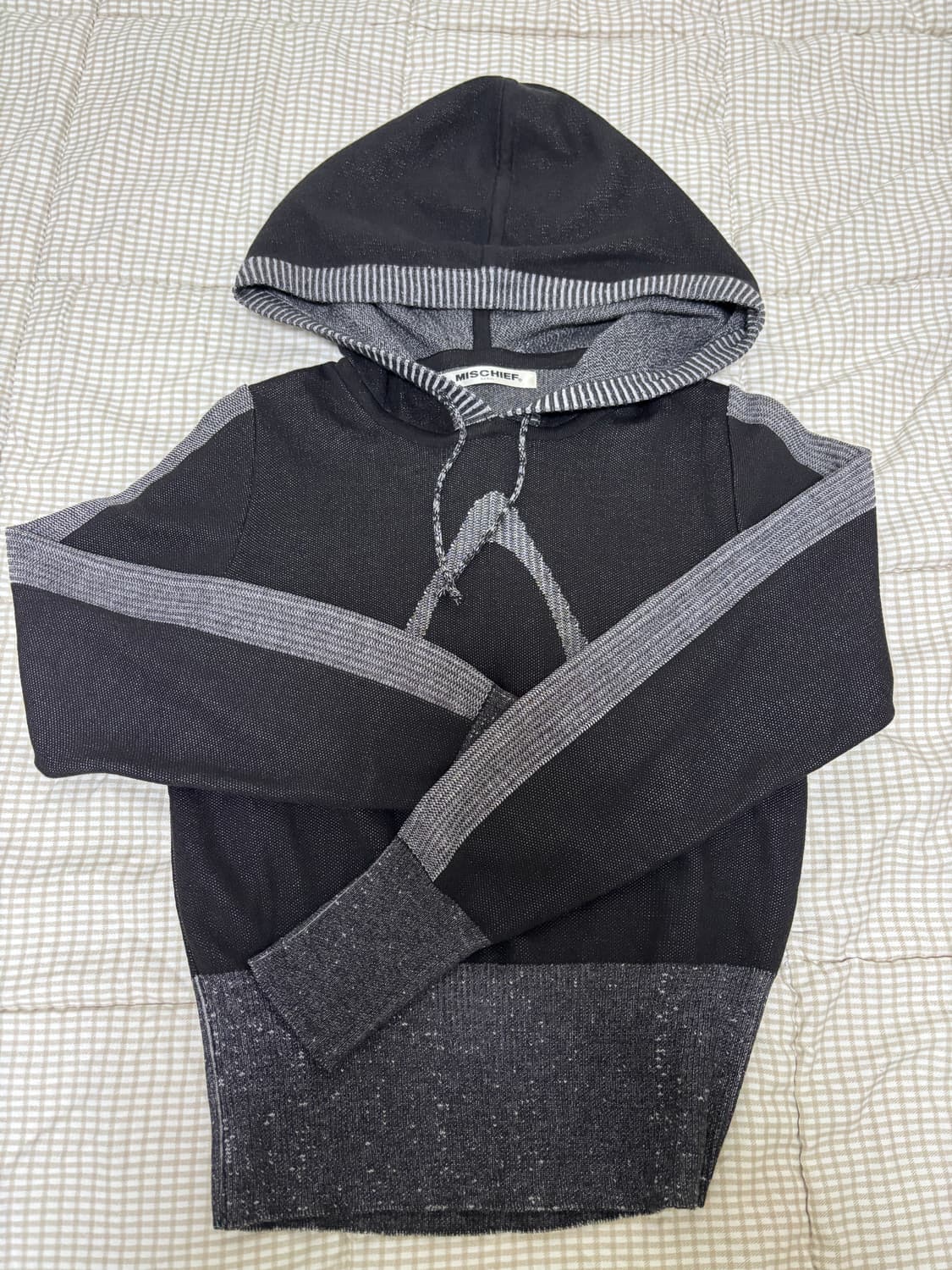 미스치프 롬버스 니트 후디 블랙 m 상품이미지3