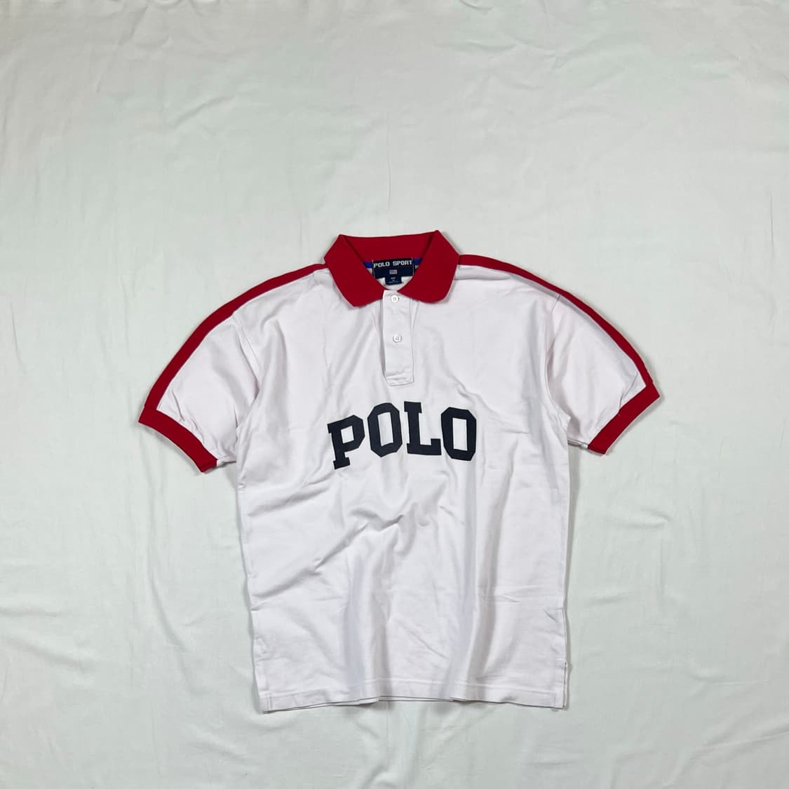 90‘s 폴로스포츠 polo 스펠아웃 반팔 피케셔츠 상품이미지1