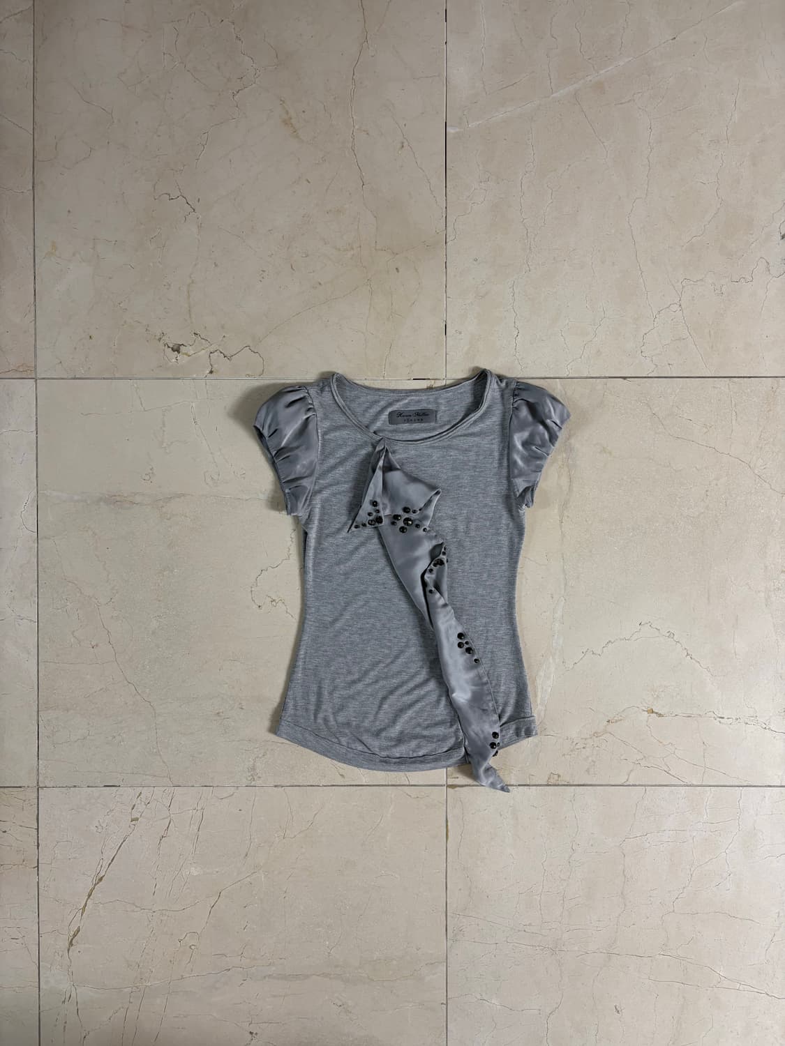 Karen Millen Stud & Silk Frill Tee  상품이미지3