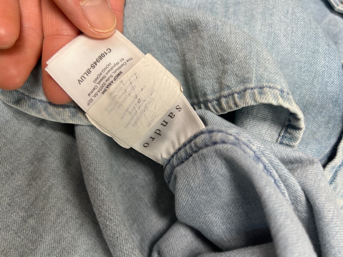 [M] SANDRO 산드로 빈티지 연청 웨스턴 셔츠 상품이미지6