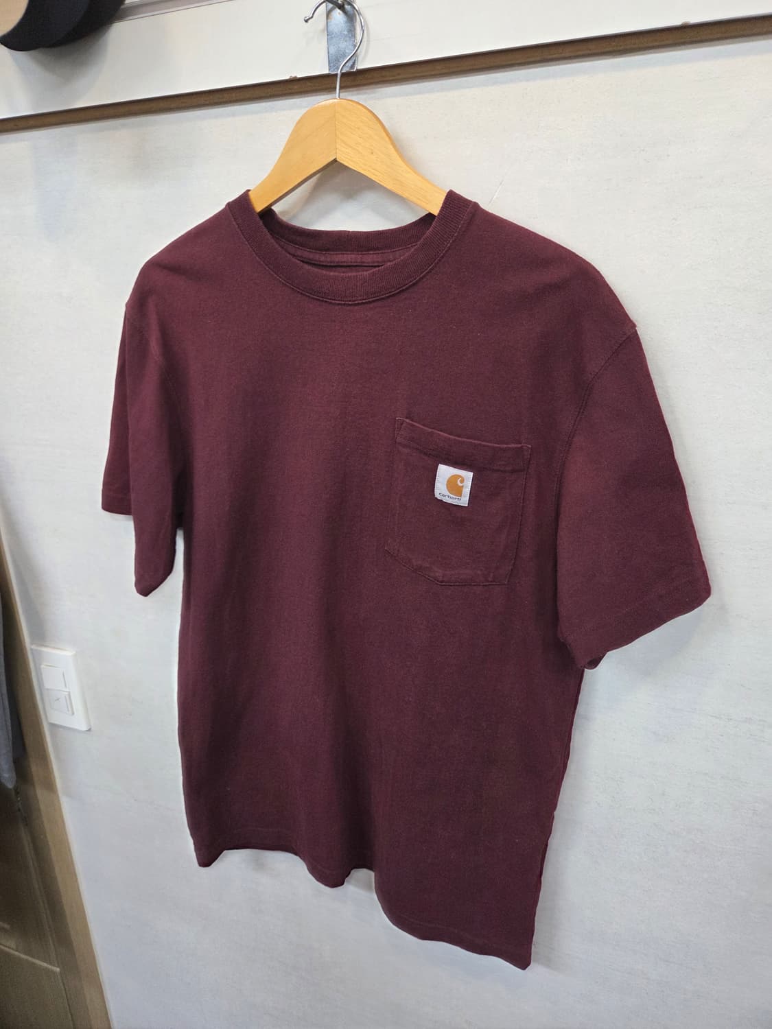 칼하트 포켓 반팔 s 레귤러 버건디  상품이미지5