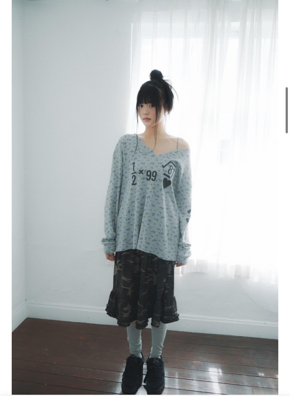 인앤양하모니 루트 브이넥 와플니트 그레이 상품이미지1