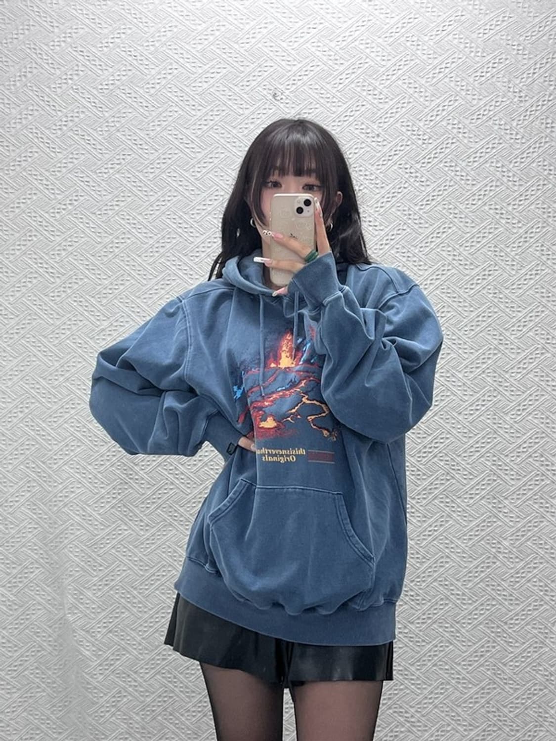 디스이즈네버댓 빈티지 레트로 그래픽 딥블루 후드티 XL C11302 상품이미지1