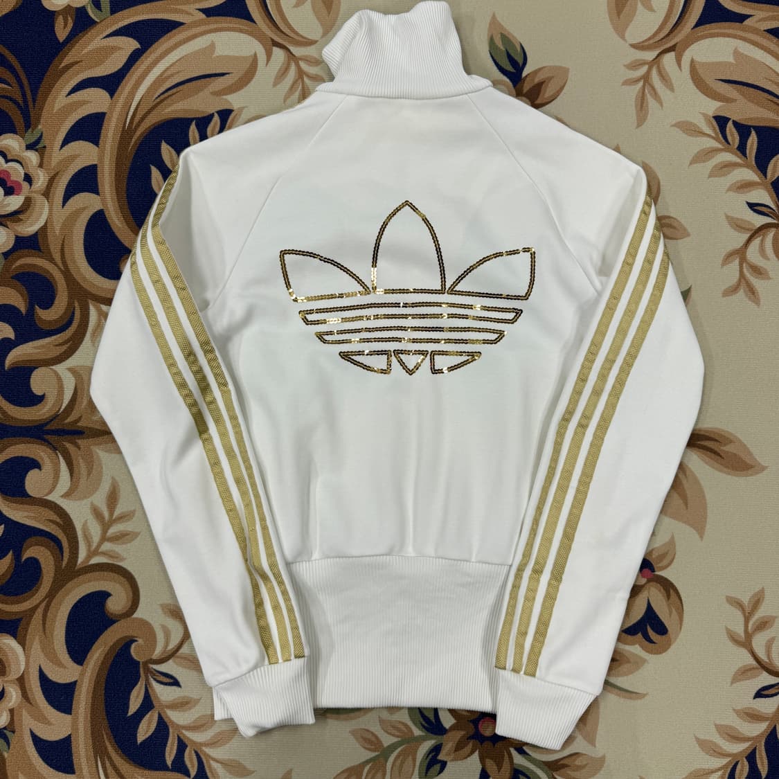 (우먼즈S)00s아디다스 글리터 트랙탑 져지(화이트,흰금) 상품이미지5