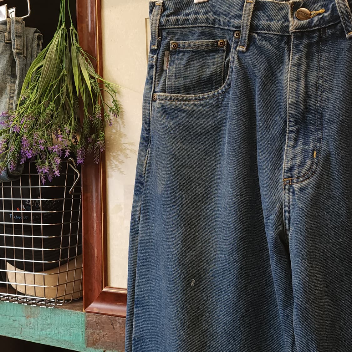 칼하트 데님팬츠 체크 라이닝 워크 데님 팬츠 32x32 상품이미지4