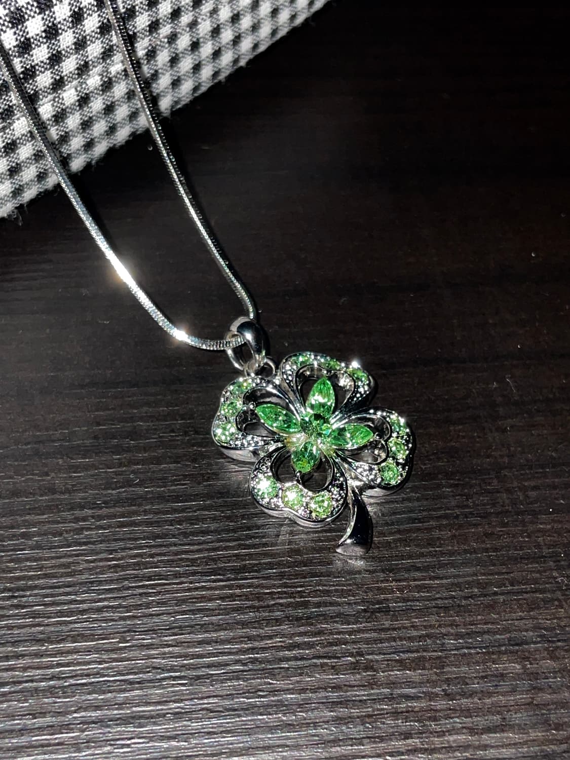 빈티지 갸루 페어리 클로버 큐빅 목걸이 상품이미지1