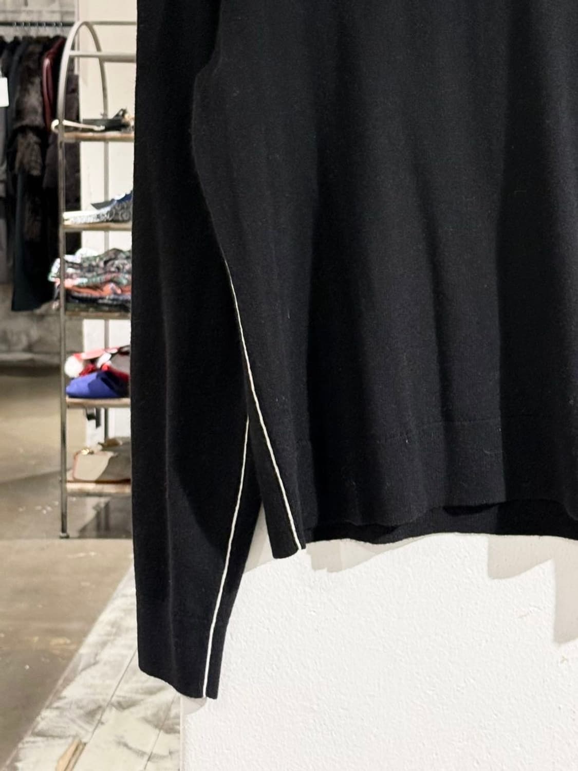 디젤 블랙 사이드라인 울 캐시미어 블렌드 니트 상품이미지4