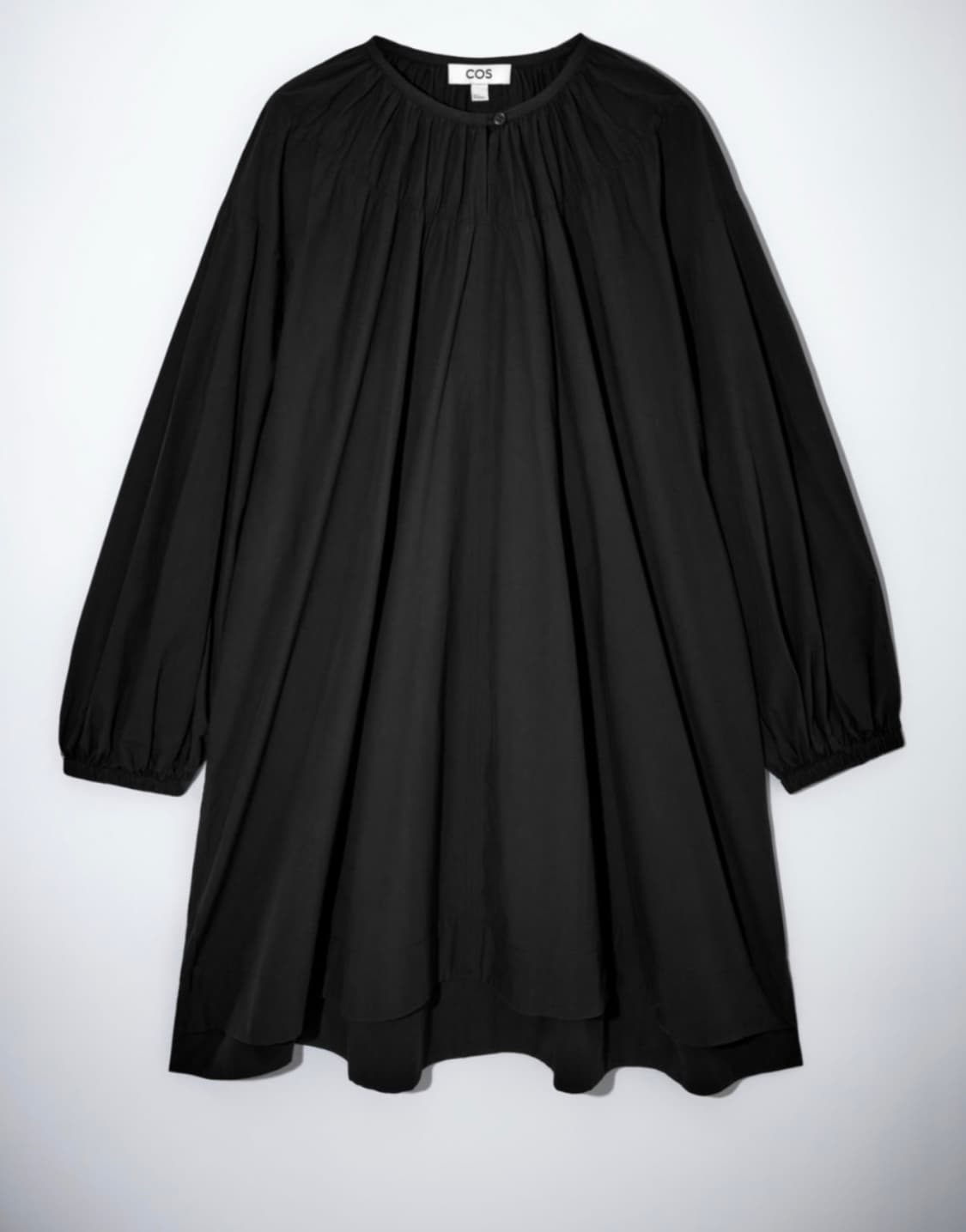 COS 오버사이즈 게더드 미니 드레스 블랙 상품이미지1