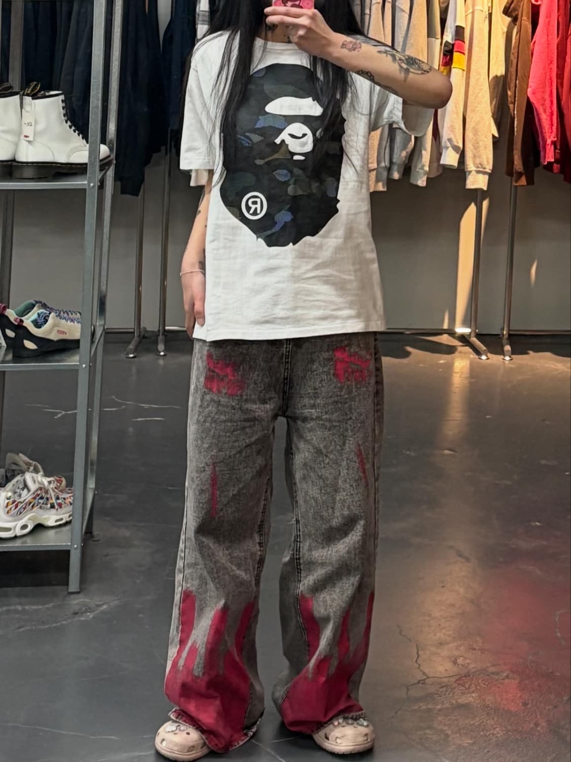 베이프 카모 빅사루 화이트반팔 A3429 상품이미지1