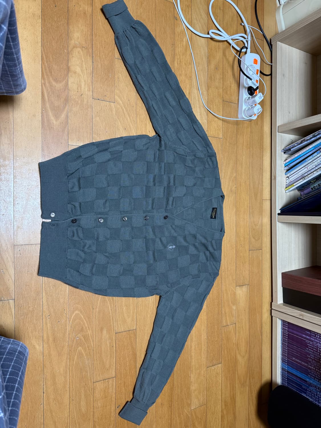 헤리티지플로스 가디건 L (카키체크) 상품이미지2