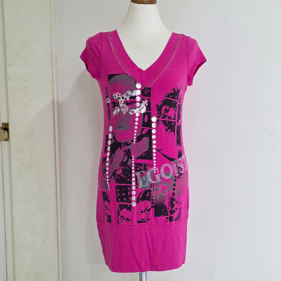 에고이스트 빈티지 y2k 00s90s 섹시오네갸루 브이넥 롱슬리브원피스 상품이미지2