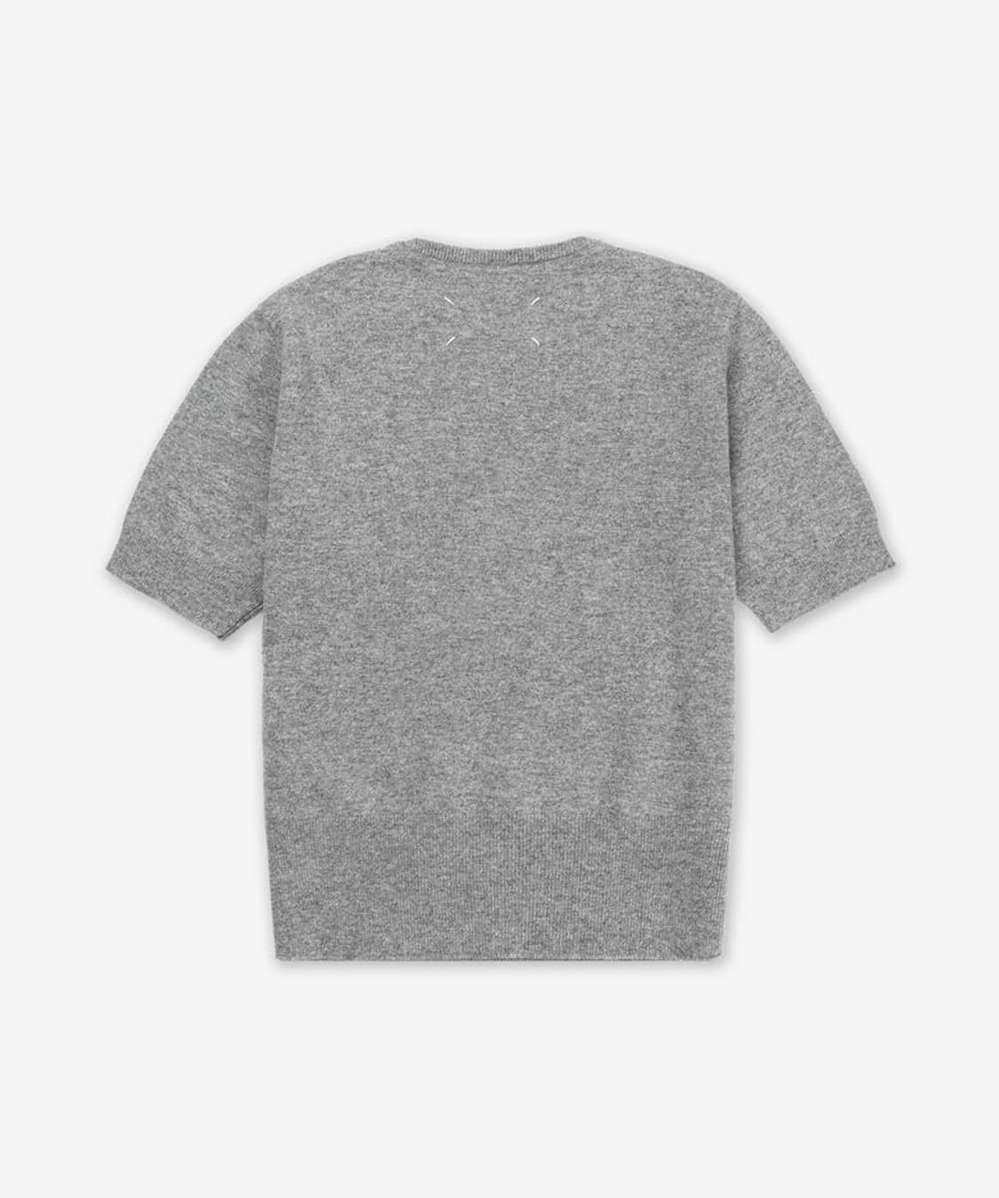 메종마르지엘라 4 스티치 램스울 반소매 니트 - 미디움 그레이 상품이미지2