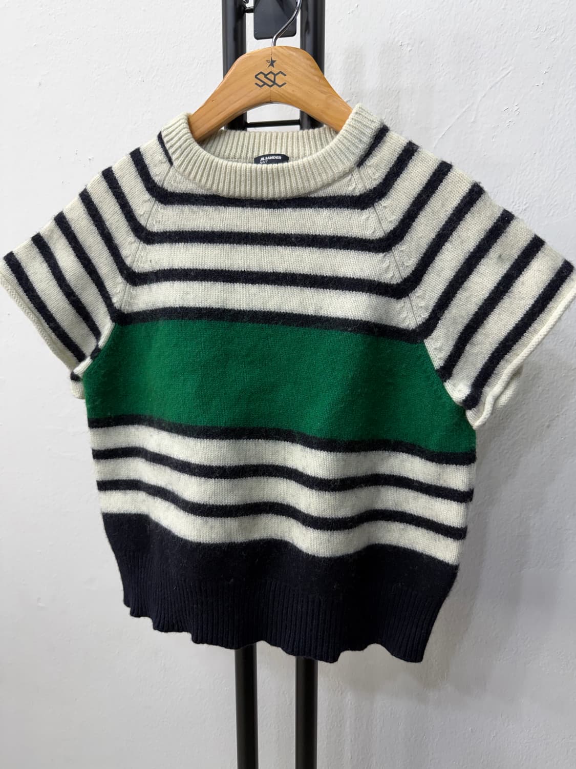 정품) 질샌더 여성 스트라이프 배색 니트 탑 M 상품이미지3