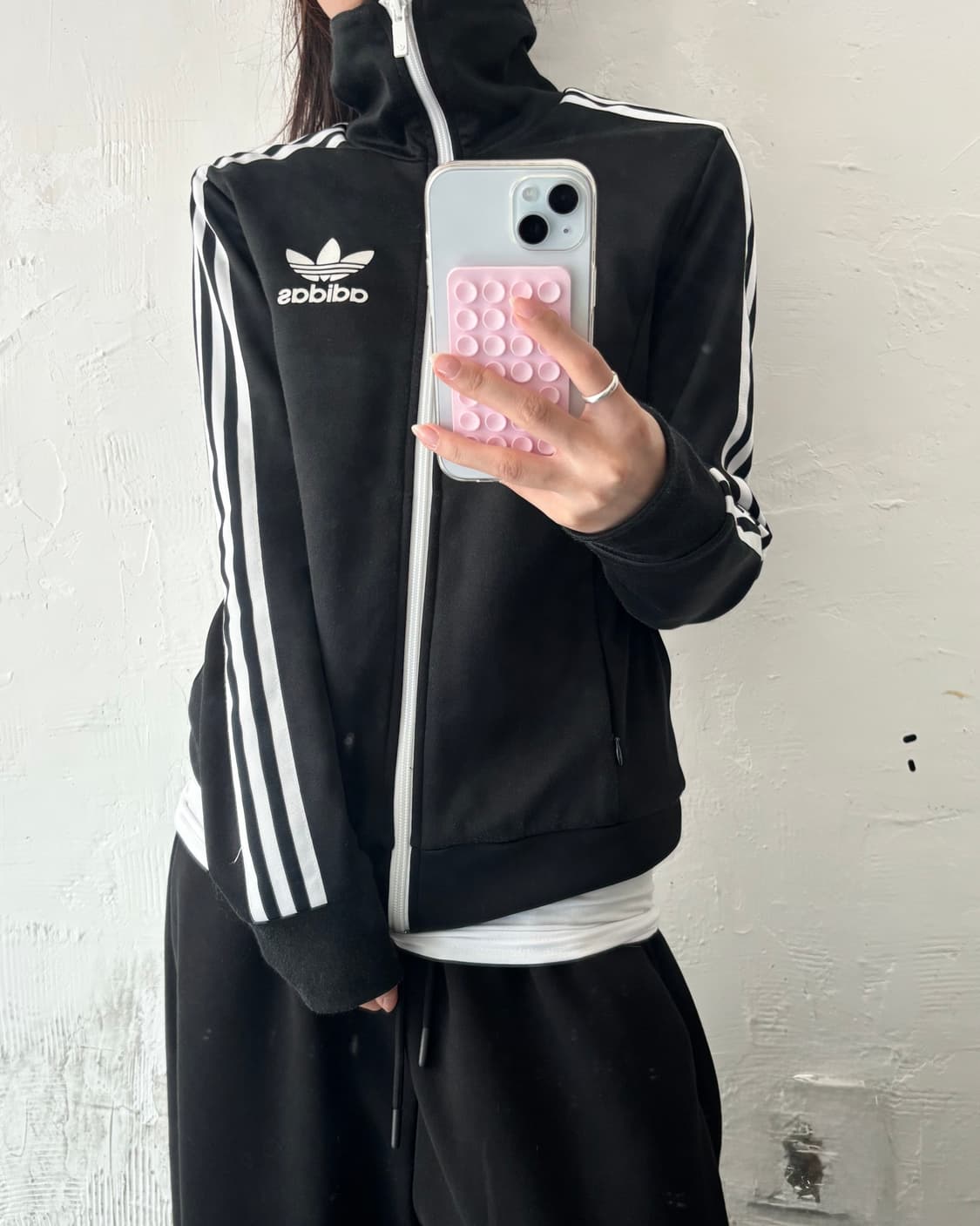 Adidas 아디다스 블랙컬러 안감 레오파드 유로파 트랙탑 상품이미지2