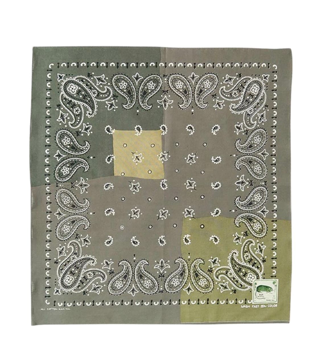 캐피탈 패스트컬러 셀비지 반다나 페이즐리 패치워크 카키 스카프 상품이미지1