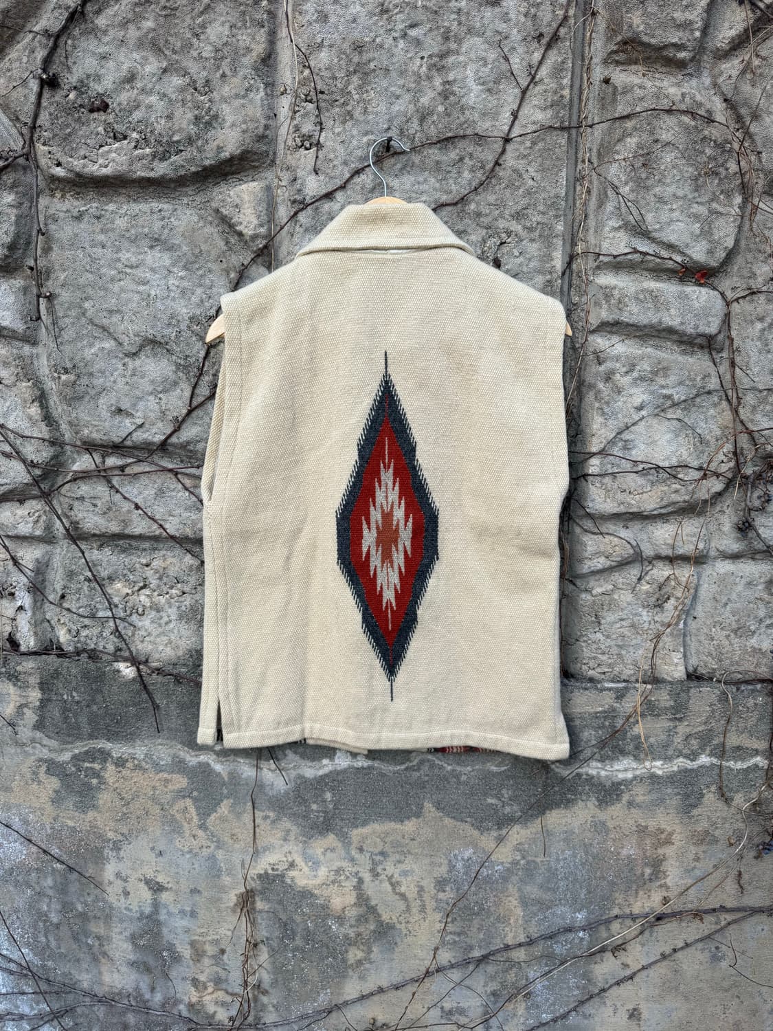 오르테가 핸드 우븐 울 네이티브 무늬 웨스턴 카라 치마요 베스트 조끼 상품이미지2