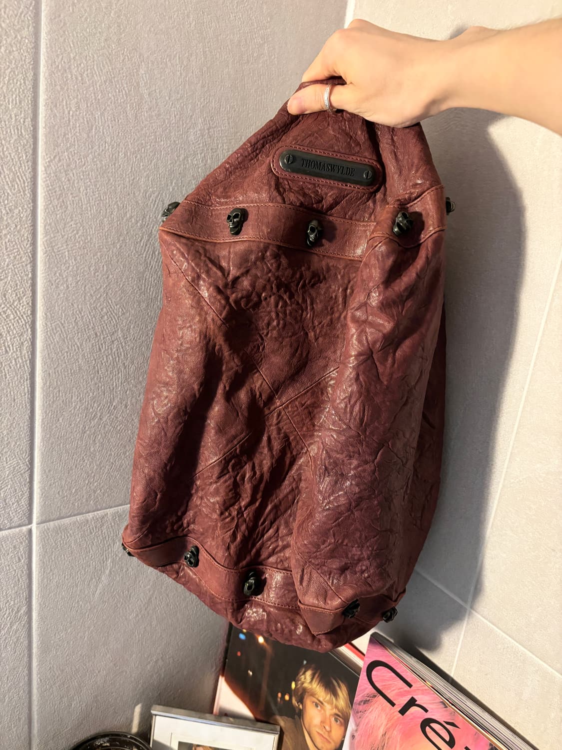 thomas wylde 토마스와일드 버건디 레더 체인백 상품이미지1