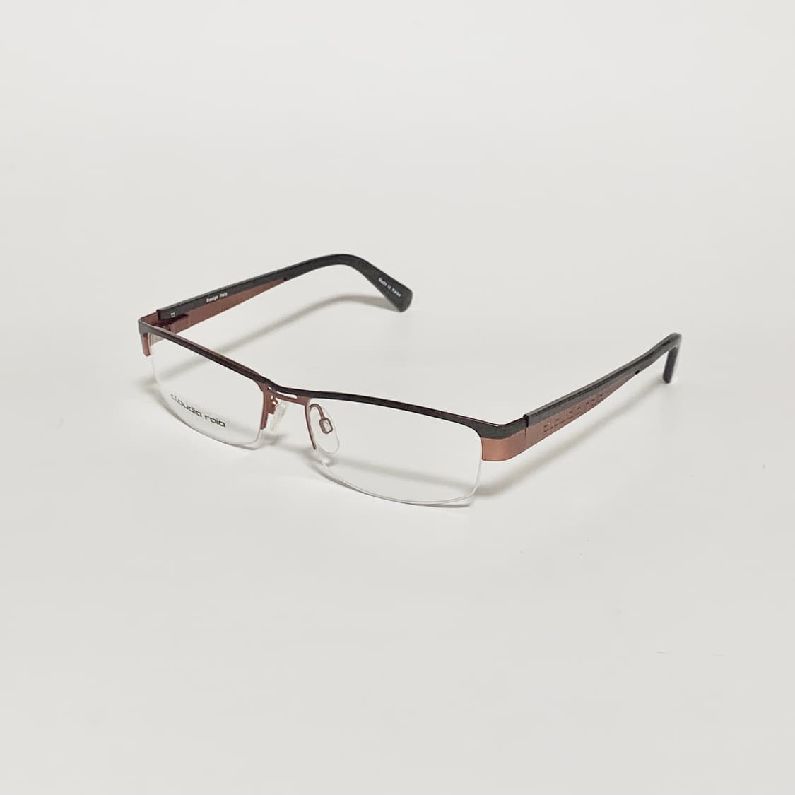 973 오버사이즈 슬림 브라운/코퍼 사각 반무테 안경테 픽키 상품이미지4