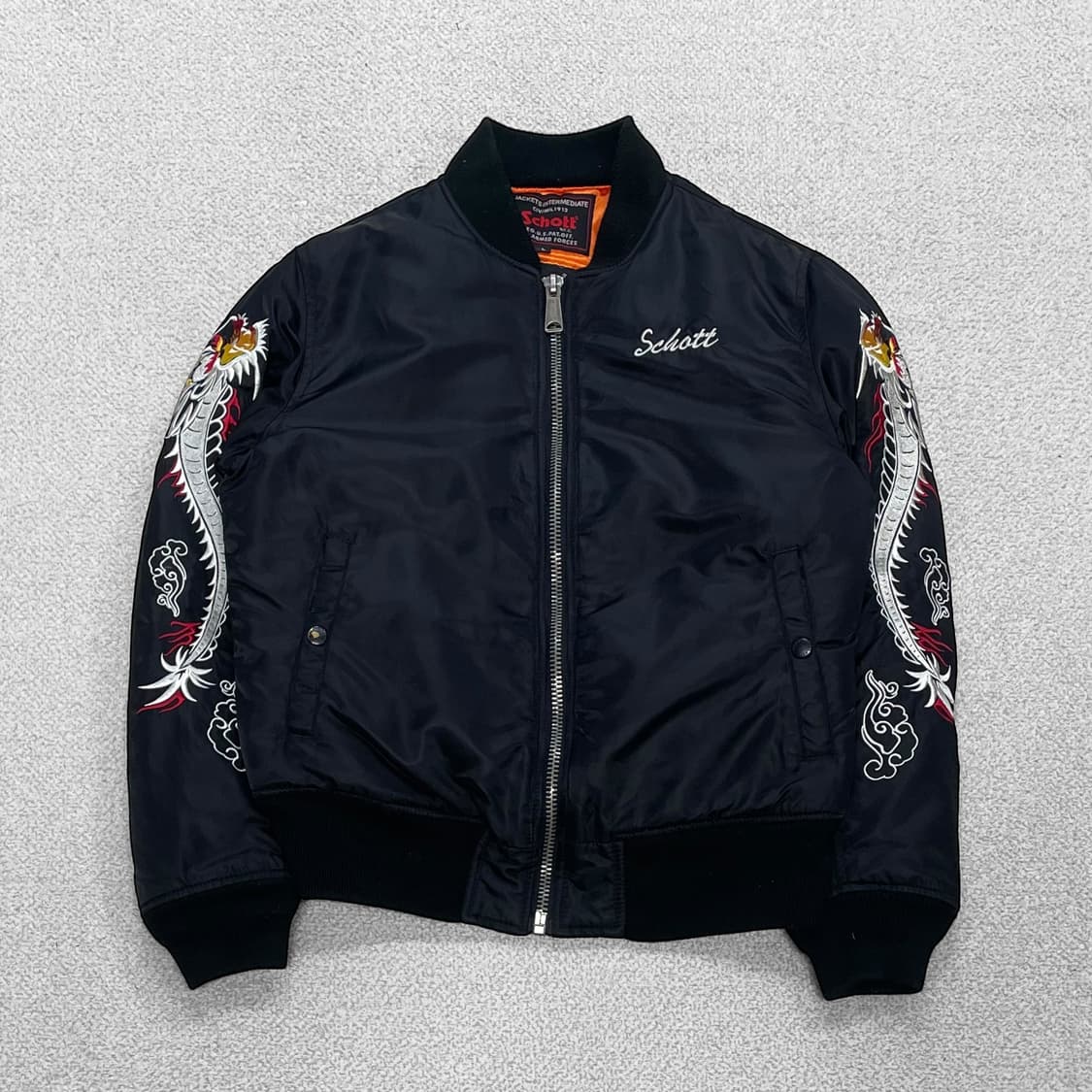 쇼트 x 앤더슨벨 드래곤 자수 ma-1 플라이트 봄버 자켓 블랙 상품이미지2