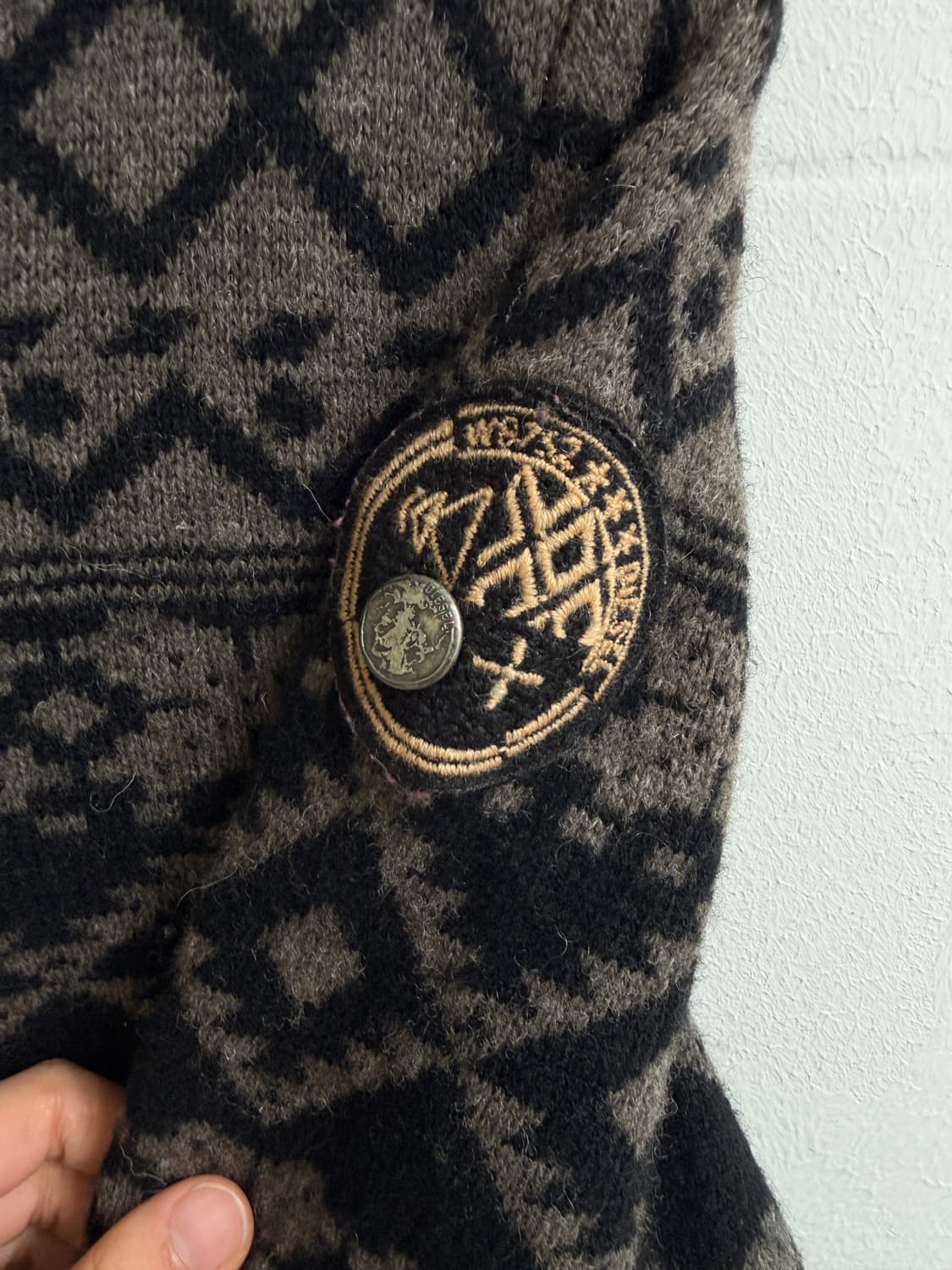 디젤 그런지 보헤미안 작사 니트 후드집업 상품이미지5