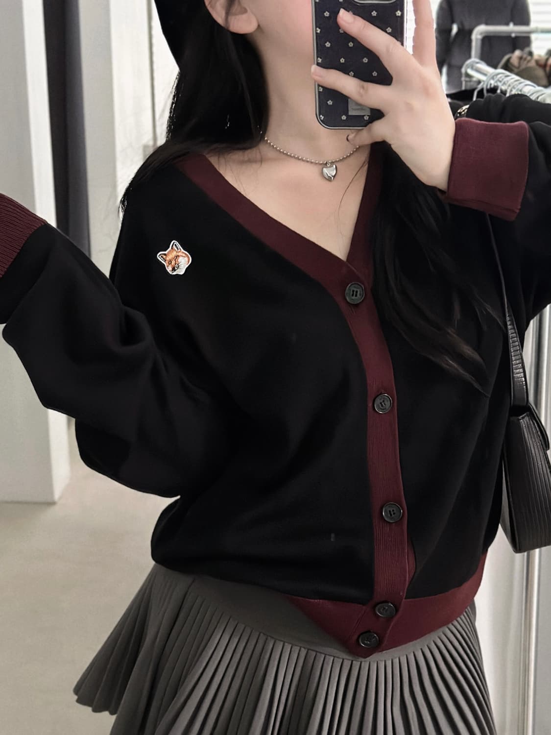 (새상품) 메종키츠네 폭스헤드 배색 울 가디건  상품이미지6