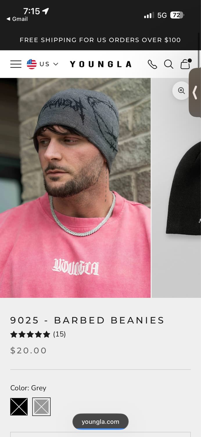 영엘에이(youngla) barbed 비니 팔아요:) 상품이미지1