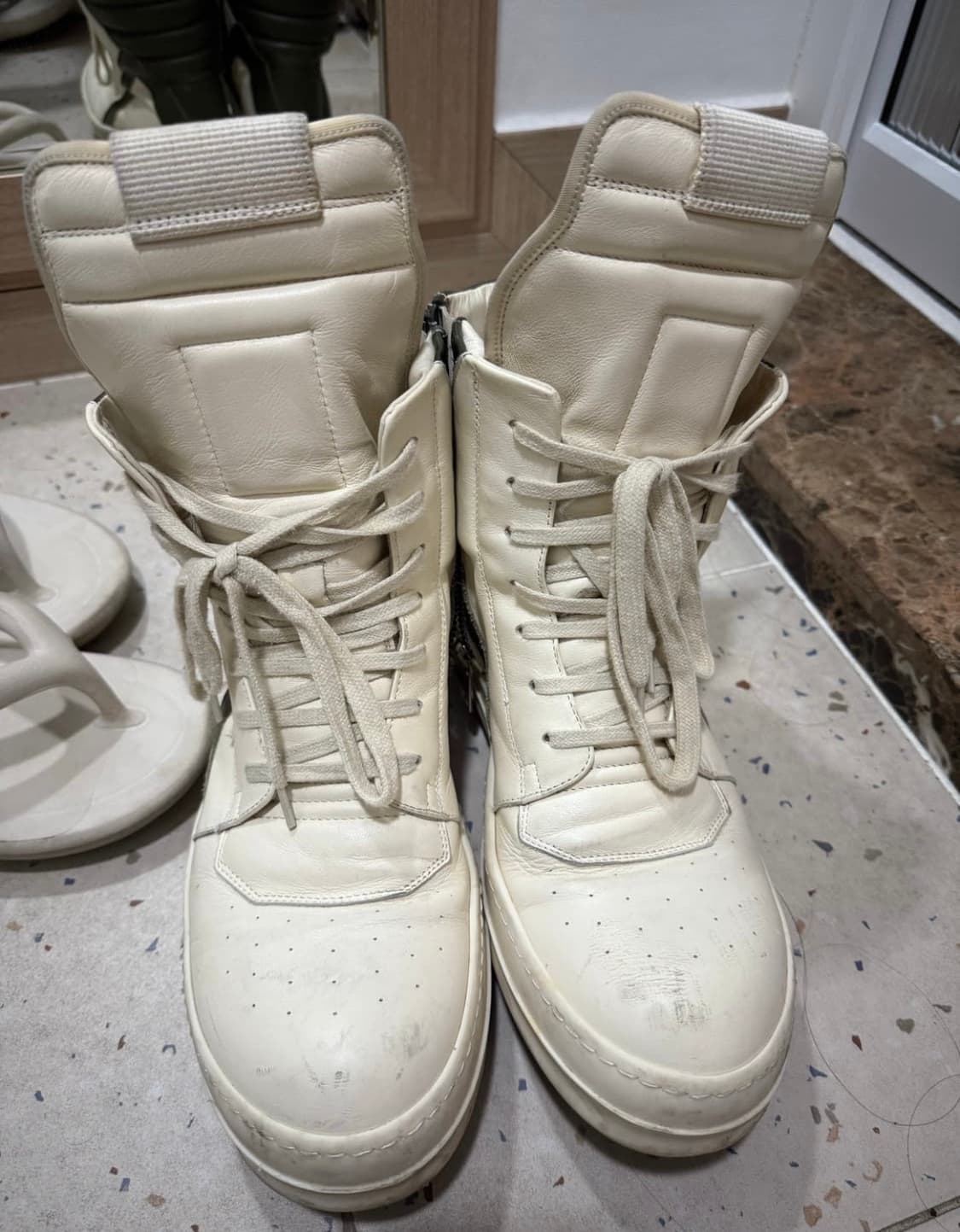 릭오웬스 지오바스켓 42 밀크/다크그린 상품이미지2