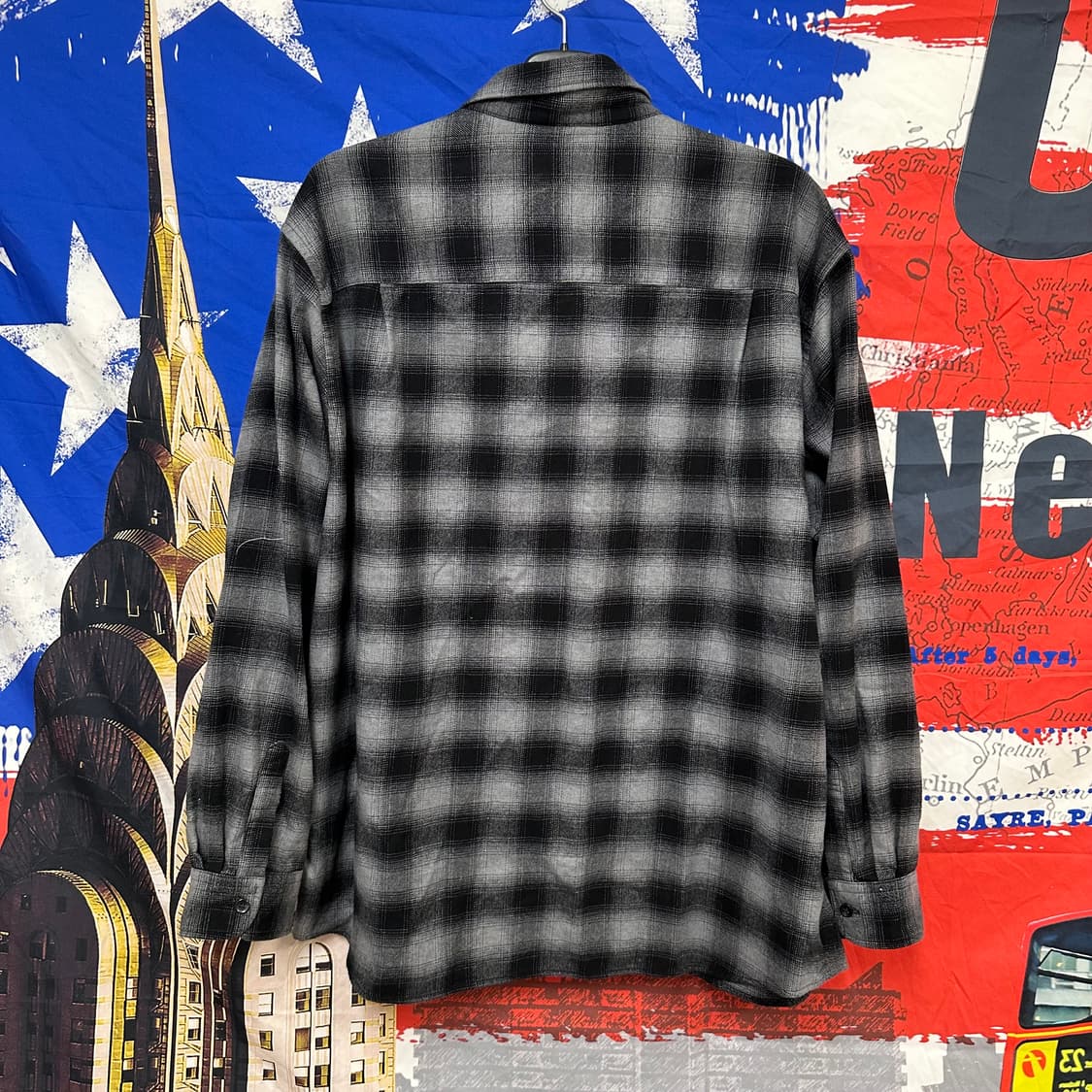 유니클로 일본판 플로란넬 오버핏 체크기모셔츠 3XL 상품이미지5