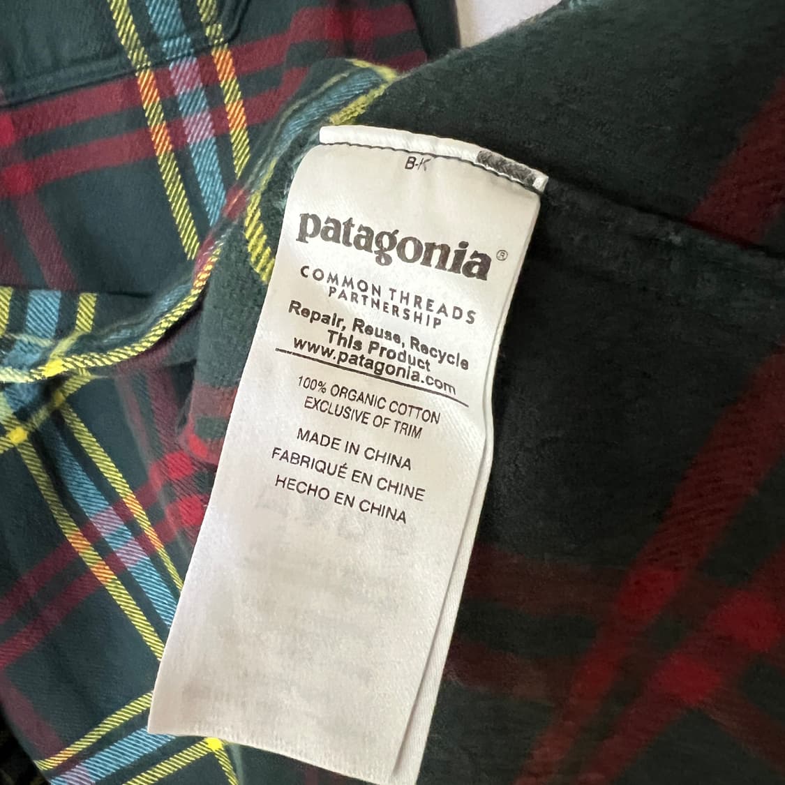 파타고니아 오가닉코튼 플라넬 체크 셔츠 m 상품이미지7