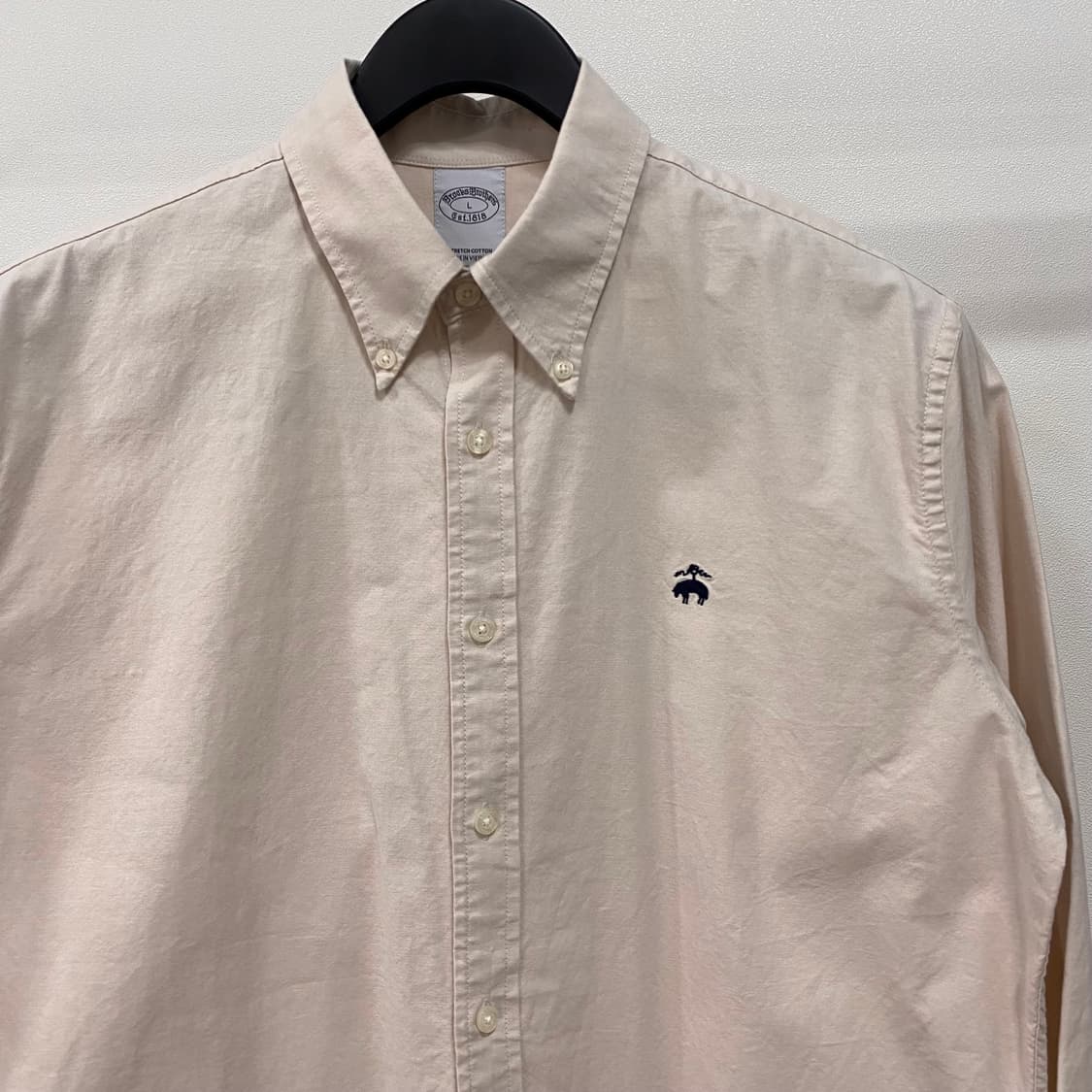 브룩스브라더스 스트레치 코튼 옥스포드 셔츠 연베이지 상품이미지3
