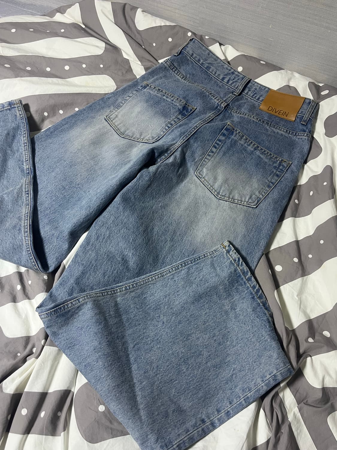 다이브인 루즈드 와이드 데님 0 워시드 블루 상품이미지4