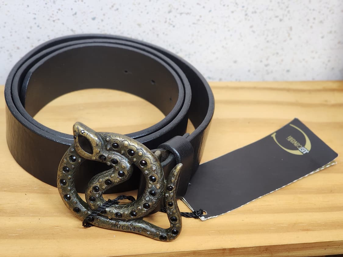 Just Cavalli 뱀 버클 가죽 벨트 90 MADE IN ITALY 상품이미지8
