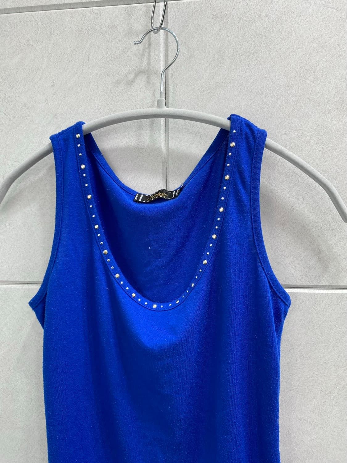 Y2K Cubic Detail Blue Sleeveless 상품이미지4