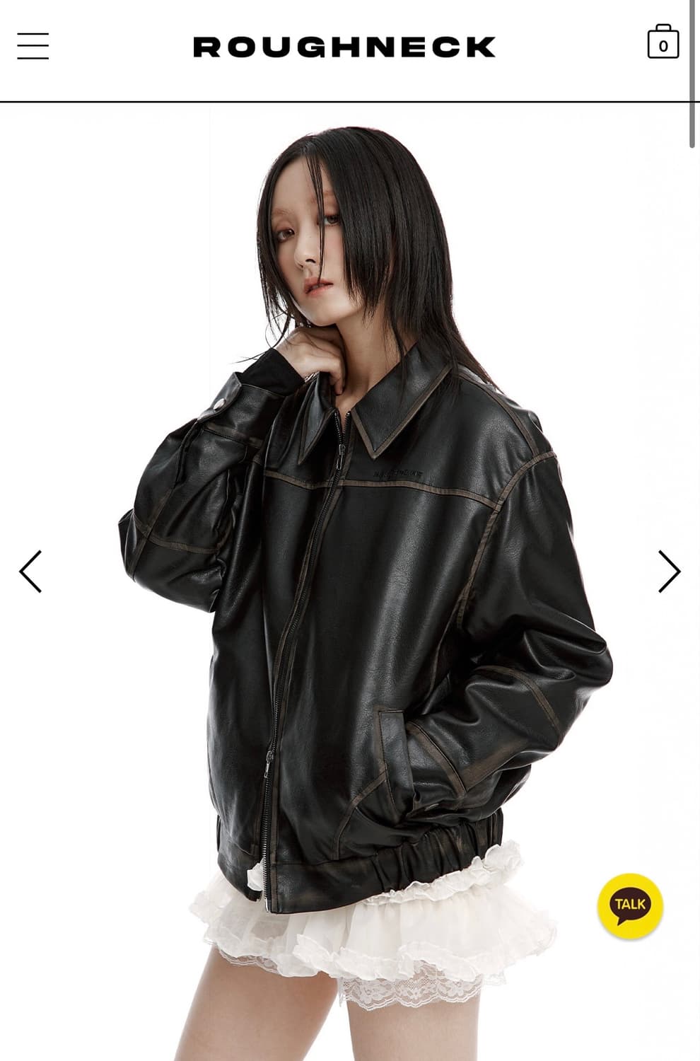 러프넥 레더 블루종 자켓 상품이미지1