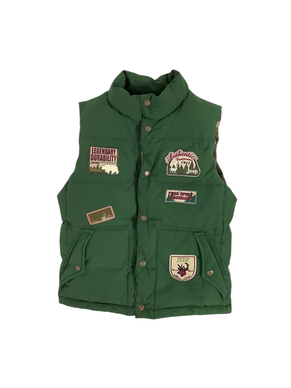 지프 카모 리버서블 패딩 조끼 (L) 상품이미지1